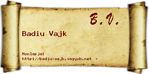 Badiu Vajk névjegykártya